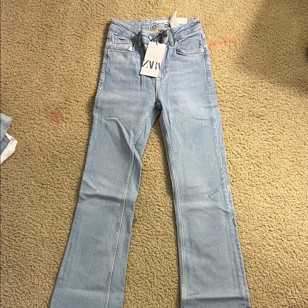 Zara Women's Light Blue Flare Jeans